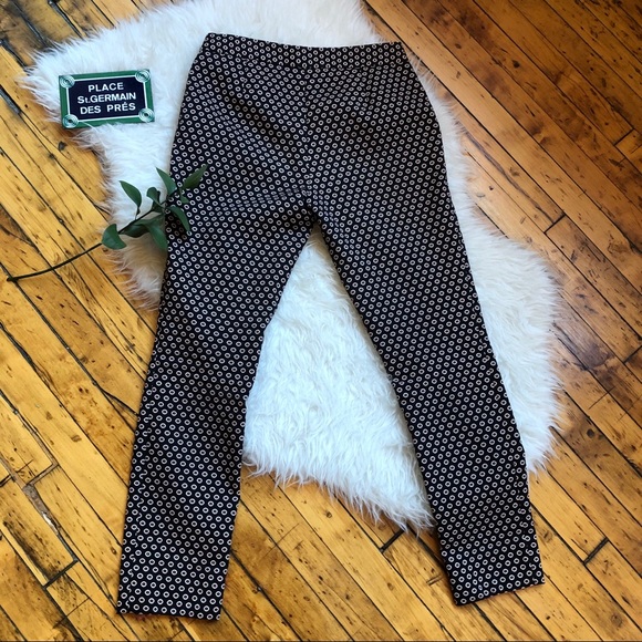 DVF black red white patterned cigarette pants, 4 - Picture 3 of 5